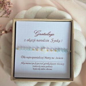 bransoletka dla swiezo upieczonej mamy , bransoletka kamieniami naturalnymi, bransoletka na prezent