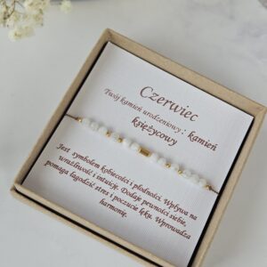 bransoletka dla osób urodzonych w czerwcu, bransoletka z kamieniem ksieżycowym