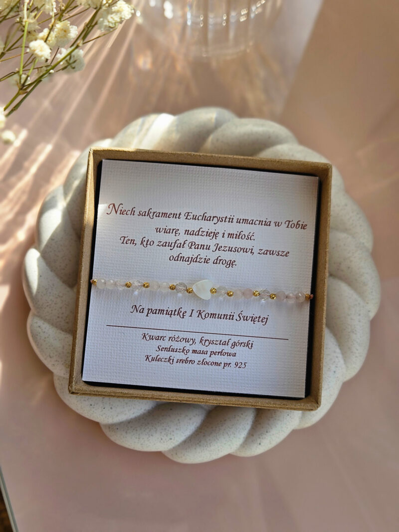 bransoletka na komunie z kamieniami