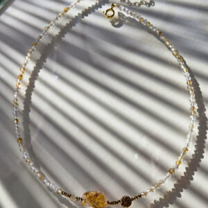 naszyjnik cytryn, bizuteria z kamieni, naszyjnik z kmieni