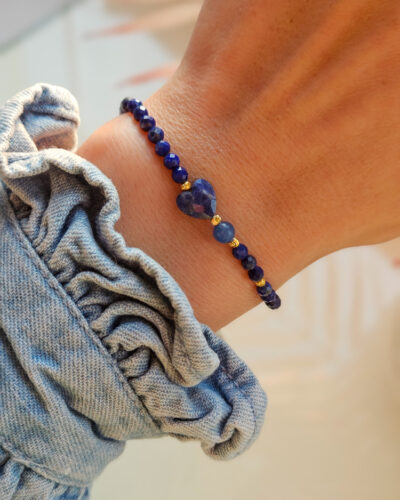 lapis lazuli bransoletka , serduszko brasoletka